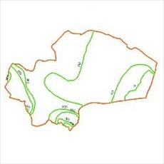 Precipitation contour map of Qom
